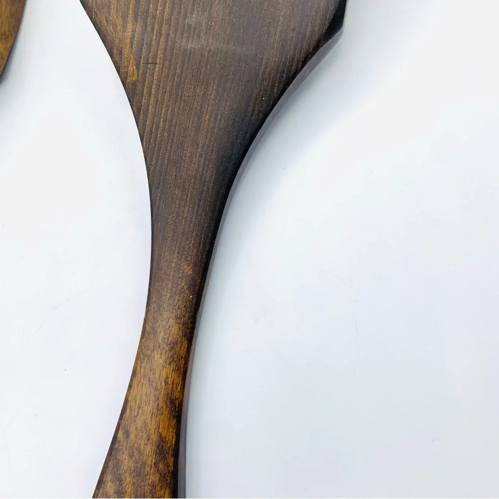 Vintage Mid-Century Wooden Wall Art – 18” Large Fork & Spatula Set